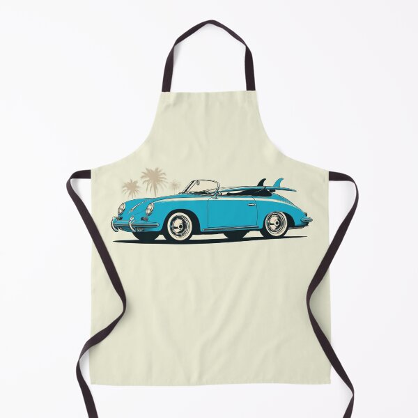 Item preview, Vintage red Porsche 356 beach surf illustration designed and sold by blackdogshop.
