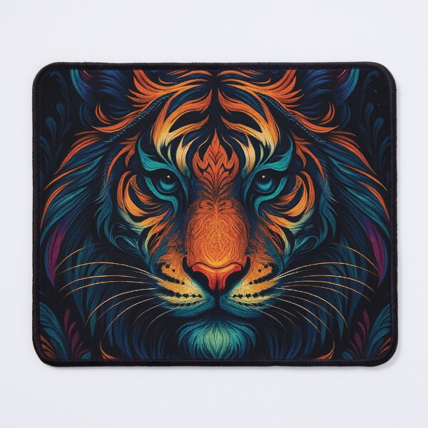Item preview, Mystic Tiger Spirit – Vibrant Tribal Jungle Wall Art designed and sold by Gold Turtle Lina.