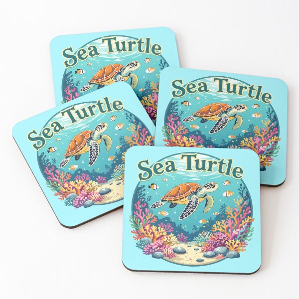 Item preview, Sea Turtle Coral World designed and sold by SoftStyleStudio ⭐⭐⭐.