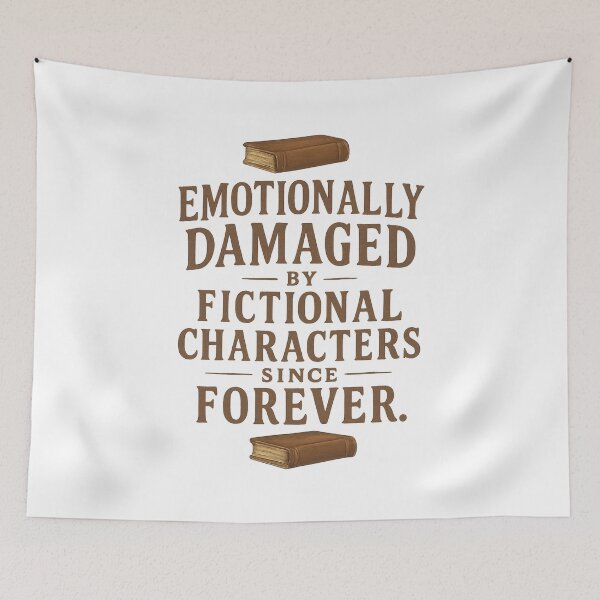 Item preview, Emotionally Damaged by Fictional Characters – Book Lover Shirt designed and sold by Building60media.