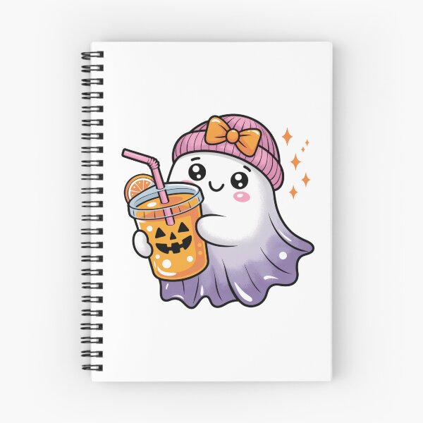 Item preview, Adorable ghost with a pumpkin slurpee designed and sold by JonysCreativeDesigns.