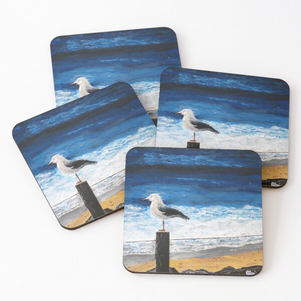 Item preview, Silver Gull on a Fencepost designed and sold by ElaineFogelArt.