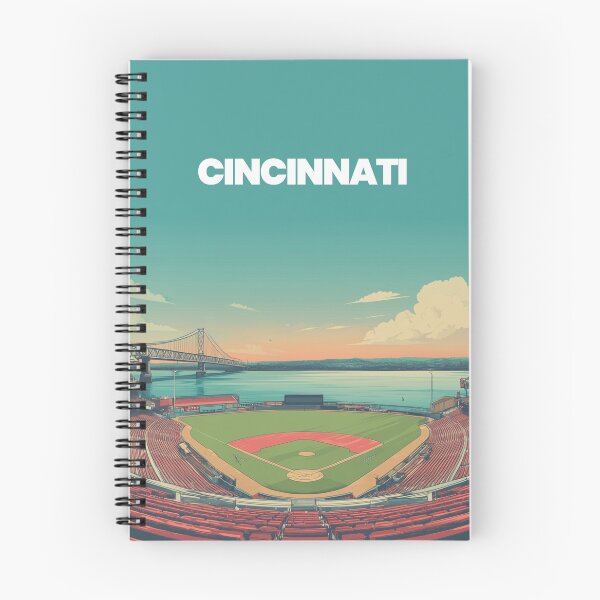 Aperçu de l'œuvre Cincinnati Riverfront Ballpark – Baseball minimaliste créée et vendue par SpeckyPrints.