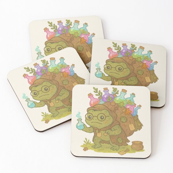 Item preview, Potion Seller Frog – Kawaii Traveling Merchant with Potion Bottles designed and sold by LuKreate.