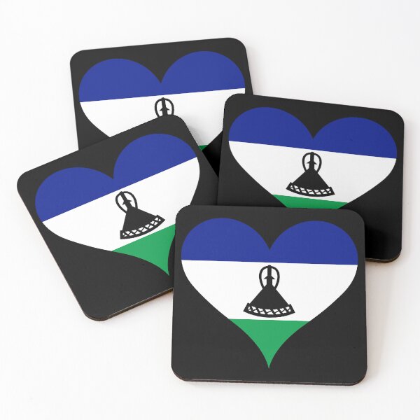Item preview, Lesotho Heart Flag - Basotho Pride & Peace designed and sold by NTGUILTY.