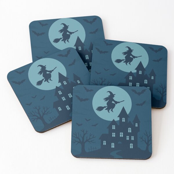 Item preview, BOO! Halloween Witch Flying Over Haunted House – Spooky Halloween Art designed and sold by donwillisjrart.