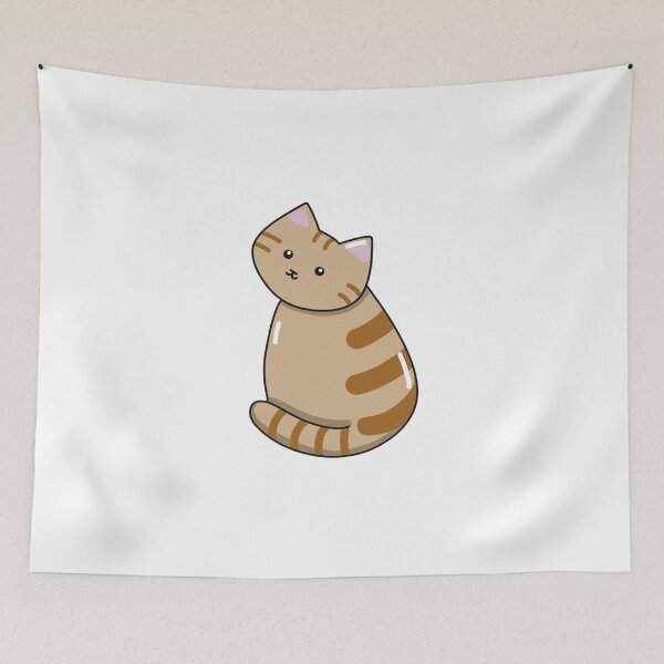 Item preview, Cute Cartoon Tabby Cat with Tilted Head – Kawaii Ginger Kitty Illustration designed and sold by zcatstudio.