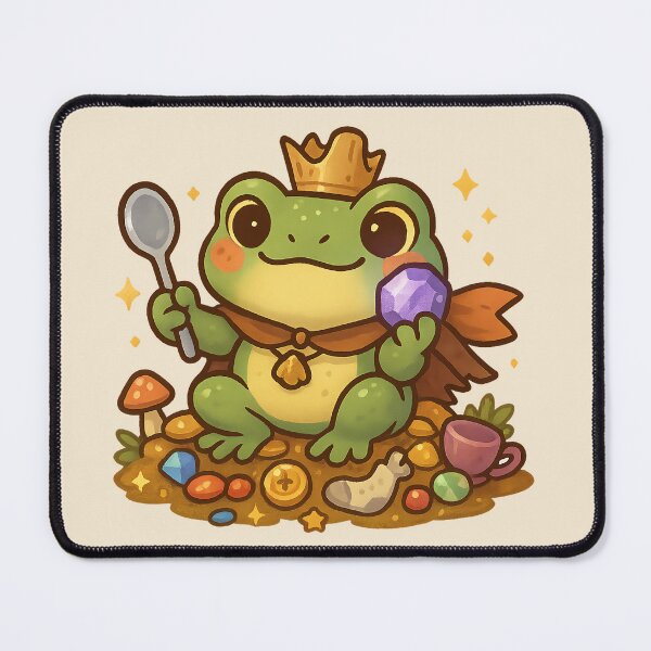 Item preview, Treasure Hoarder Frog – Kawaii Frog King with Gem and Gold designed and sold by LuKreate.