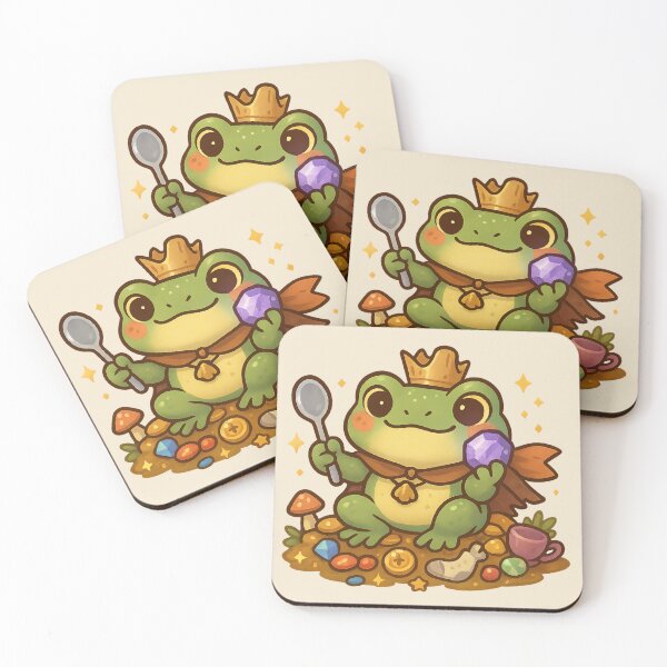 Item preview, Treasure Hoarder Frog – Kawaii Frog King with Gem and Gold designed and sold by LuKreate.