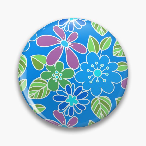 Item preview, Retro Blue And Pink Floral Pattern With Leaves designed and sold by DEC02.