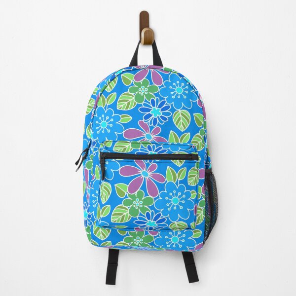 Item preview, Retro Blue And Pink Floral Pattern With Leaves designed and sold by DEC02.