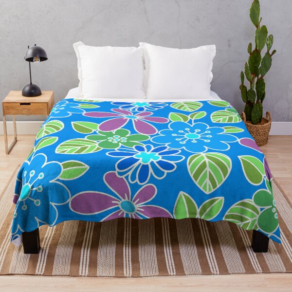 Item preview, Retro Blue And Pink Floral Pattern With Leaves designed and sold by DEC02.