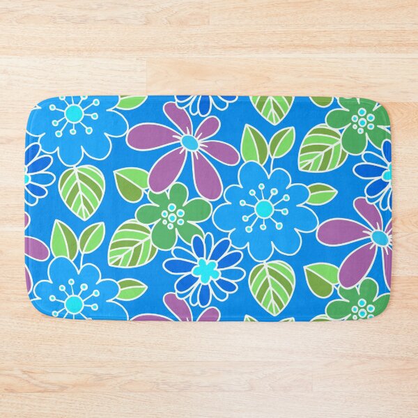 Item preview, Retro Blue And Pink Floral Pattern With Leaves designed and sold by DEC02.