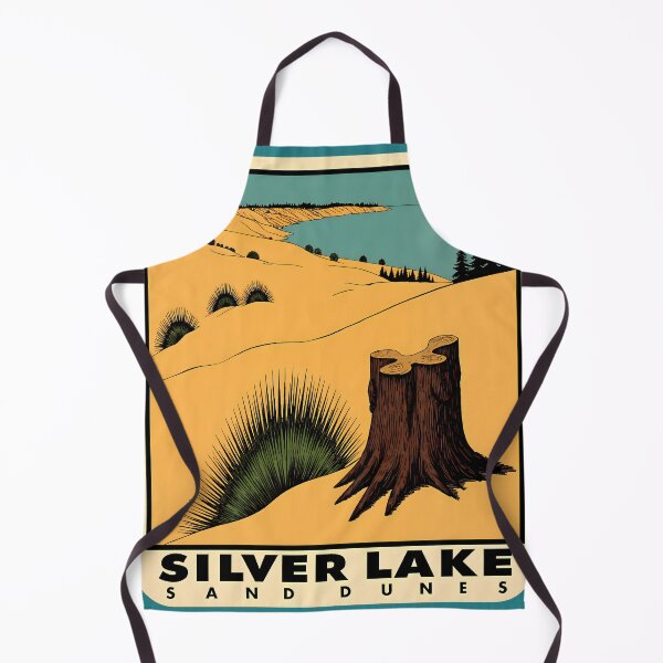 Item preview, Silver Lake Sand Dunes Vintage Travel Decal designed and sold by TheOldMittenIllustrated.