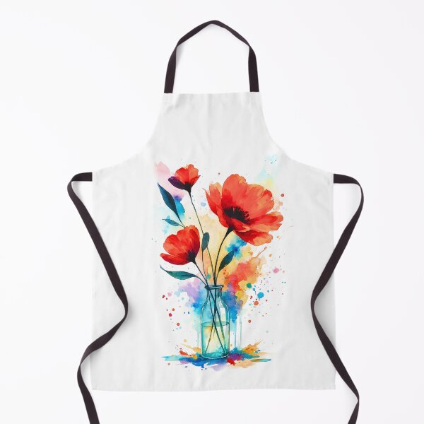 Item preview, Red Poppy Watercolor Vase - Unique Art Print Design designed and sold by ExploreAura Studio.