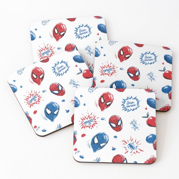 Item preview, Red and blue comic style pattern with superhero mask and symbols designed and sold by LoomisDreams.