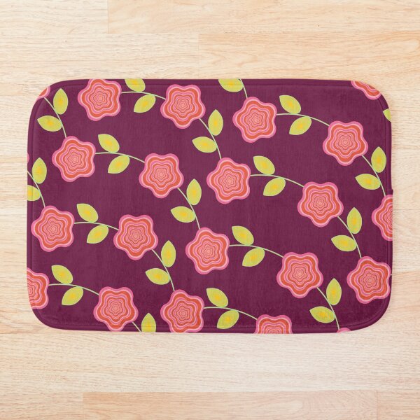 Item preview, Whimsical Pink Blooms on Plum Background designed and sold by Pawe®_PawrontoPrints.