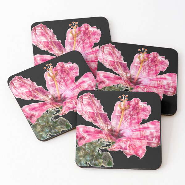 Item preview, Pink Hibiscus Bud to Bloom  Double Exposure Cut Out  designed and sold by Esoteric Alchemy.