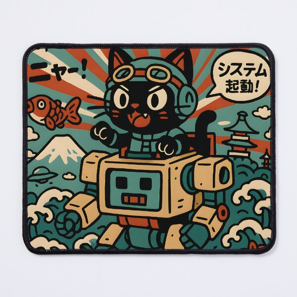 Item preview, Robocat - Retro Mecha Cat designed and sold by RobotAIArt.