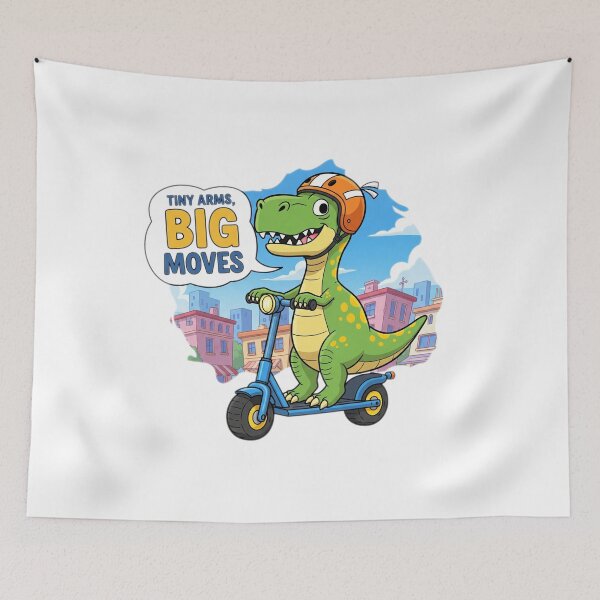 Item preview, Tiny Arms, Big Zooms – Dino on a Scooter designed and sold by HopaHope.