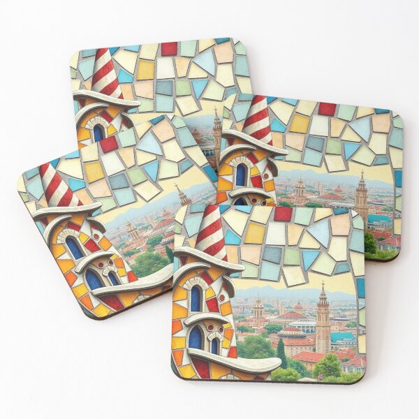 Item preview, Mosaic Tiled Colorful Three-Dimensional Unique Landscape of Barcelona Architecture designed and sold by Intelli-Punder.