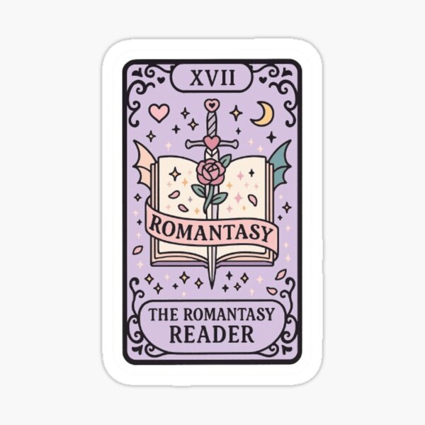 Item preview, The Romantasy Reader Tarot Card Sticker — Pastel Bookish Aesthetic, Fantasy Romance, BookTok designed and sold by theliteraryedit.