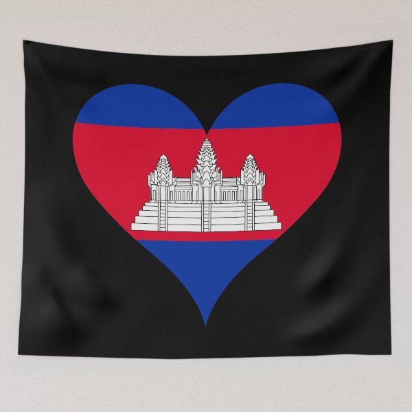 Item preview, Cambodia Heart Flag - Angkor Wat Heritage designed and sold by NTGUILTY.