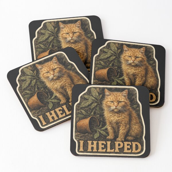 Item preview, "I Helped" Funny Gardening Cat Sticker designed and sold by catastrocat.