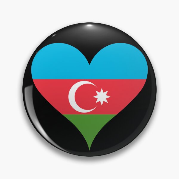 Item preview, Azerbaijan Heart Flag - Land of Fire Heritage designed and sold by NTGUILTY.