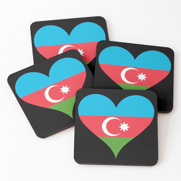 Item preview, Azerbaijan Heart Flag - Land of Fire Heritage designed and sold by NTGUILTY.