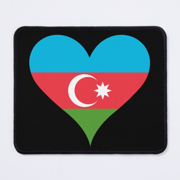 Item preview, Azerbaijan Heart Flag - Land of Fire Heritage designed and sold by NTGUILTY.