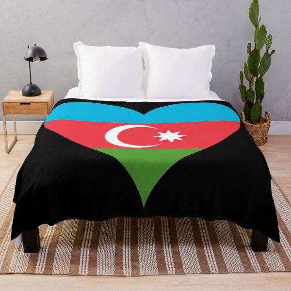 Item preview, Azerbaijan Heart Flag - Land of Fire Heritage designed and sold by NTGUILTY.