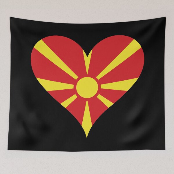 Item preview, North Macedonia Heart Flag - New Sun of Liberty Heritage designed and sold by NTGUILTY.