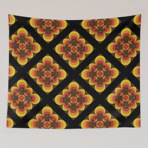 Item preview, 70’s Orange Yellow and Black Flower Power designed and sold by House-of-Roc.