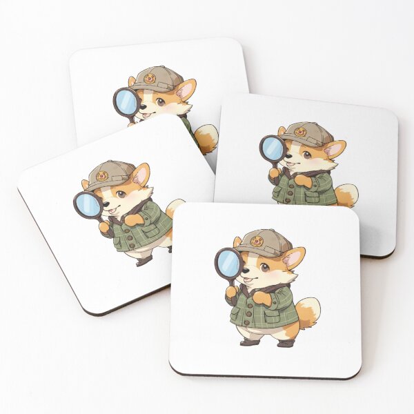 Item preview, Corgi Sleuth — Plaid Coat Edition designed and sold by ChibiFusion.
