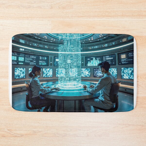 Item preview, male cyborg engineer working at a futuristic command center designed and sold by PEUCETA-BA.
