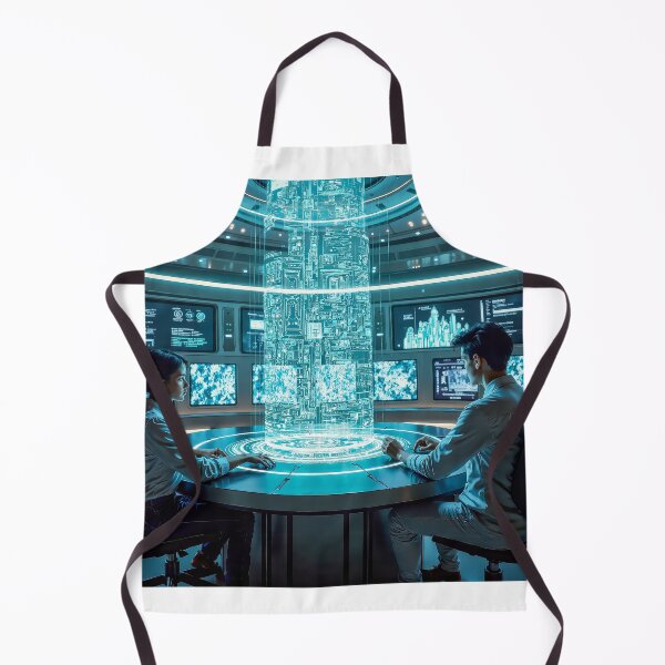 Item preview, male cyborg engineer working at a futuristic command center designed and sold by PEUCETA-BA.