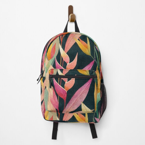 Item preview, Tropical Watercolor Heliconia Leaves on Black – Seamless Pattern designed and sold by dawnleblanc55.