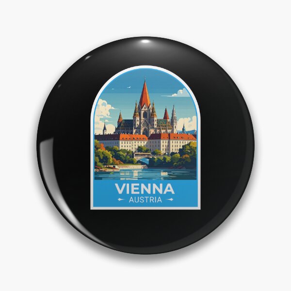 Item preview, A Vintage Travel Illustration of Vienna - Austria Sticker designed and sold by TulipaGraphics.