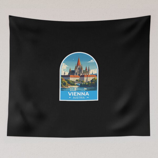 Item preview, A Vintage Travel Illustration of Vienna - Austria Sticker designed and sold by TulipaGraphics.