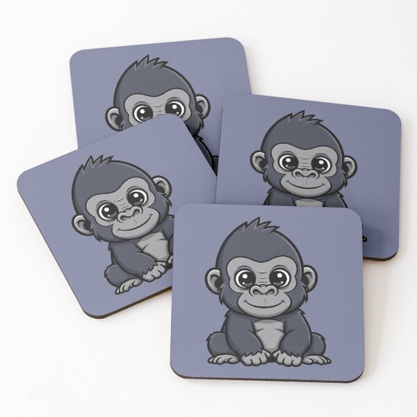 Item preview, Cute Baby Gorilla Cartoon With Big Eyes designed and sold by LightArt25.