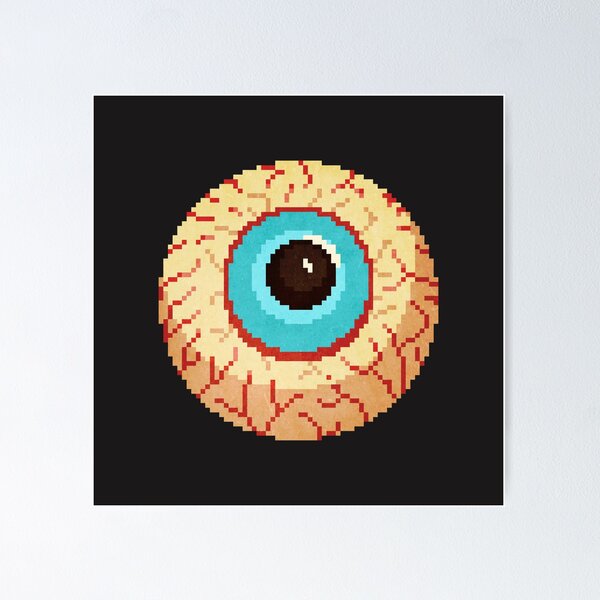 Item preview, Fleshy Eyeball Pixel Art – Creepy Retro Eye Design designed and sold by PixelDrukiPL.