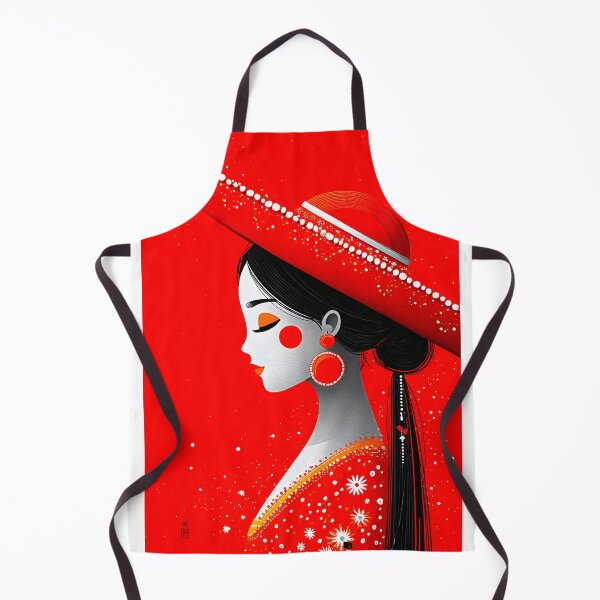 Item preview, Elegant Woman in Red with Traditional Hat designed and sold by Artessie.