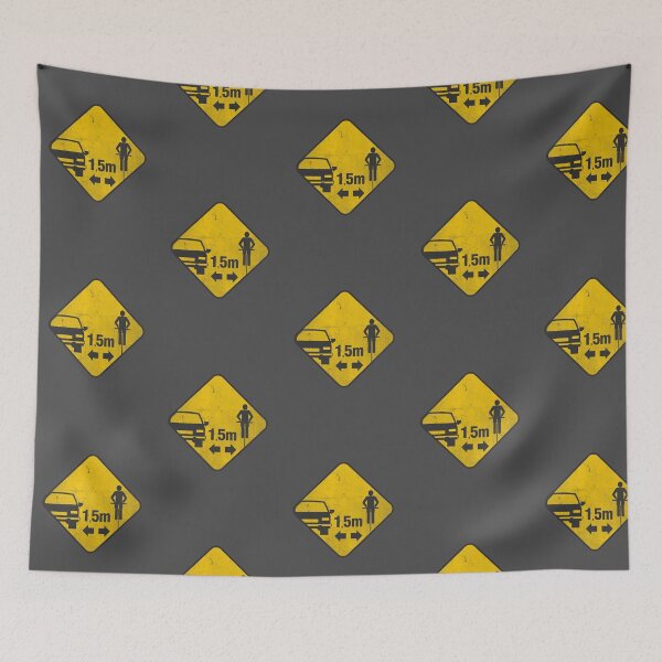 Item preview, Vintage "1.5m Safe Passing" Road Sign – Cyclist Awareness Design designed and sold by collectees1.