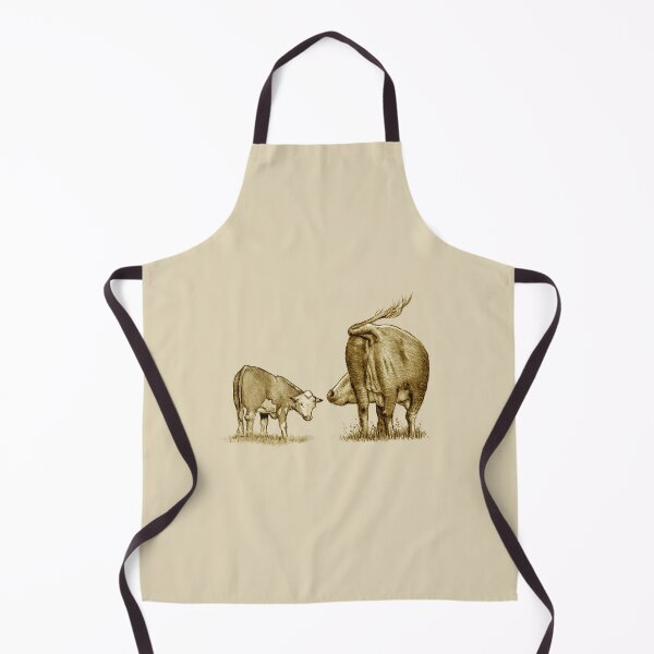 Item preview, Beef COW and CALF, Sepia Drawing, Cattle, Farm Animal designed and sold by JoyfulWhimsy.