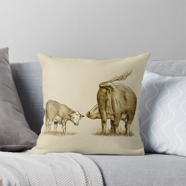 Item preview, Beef COW and CALF, Sepia Drawing, Cattle, Farm Animal designed and sold by JoyfulWhimsy.