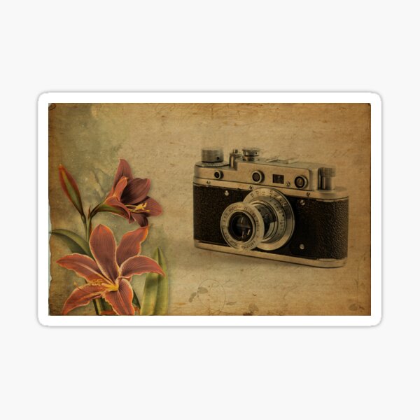 Item preview, Vintage camera and flowers designed and sold by lightnshadow1.