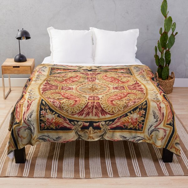 Item preview, Antique French Aubusson Rug Print designed and sold by Vicky Brago-Mitchell®.