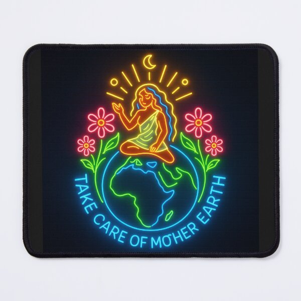 Item preview, Take Care of Mother Earth – Neon Earth Goddess Art designed and sold by AATGShop.