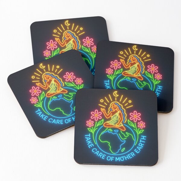 Item preview, Take Care of Mother Earth – Neon Earth Goddess Art designed and sold by AATGShop.